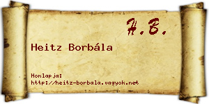 Heitz Borbála névjegykártya